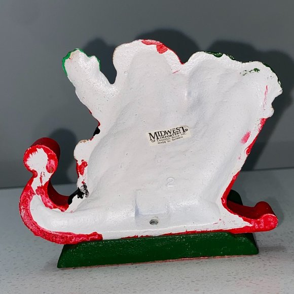 Vintage Midwest of Cannon Falls Santa in Sleigh Stocking Holder - Picture 11 of 14
